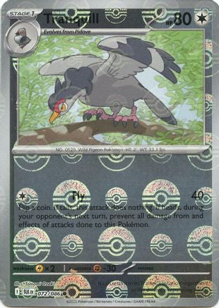 Tranquill (Poke Ball Pattern) 072  - Holofoil SV Black Bolt - Common