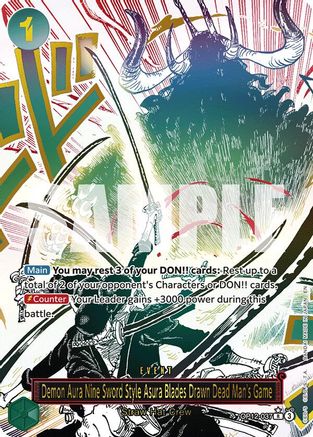 Demon Aura Nine Sword Style Asura Blades Drawn Dead Man's Game (Alternate Art) (OP12-037)