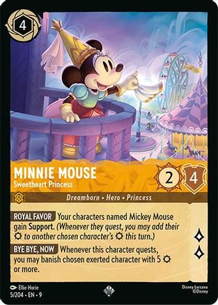 Minnie Mouse (Sweetheart Princess) - 5/204 - Super Rare (Foil)