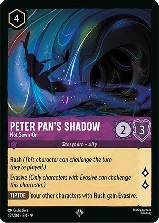Peter Pan's Shadow (Not Sewn On) - 42/204 - Super Rare (Foil)