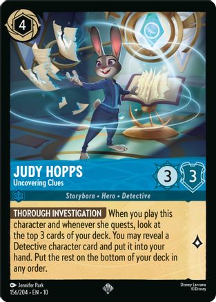 Judy Hopps (Uncovering Clues) - 156/204 - Super Rare