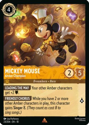 Mickey Mouse (Amber Champion) - 23/204 - Rare