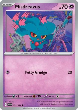 Misdreavus 035  - Reverse Holofoil ME02 Phantasmal Flames - Common