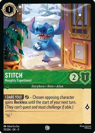 Stitch (Naughty Experiment) - 70/204 - Common (Foil)