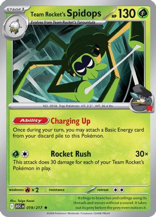 Team Rocket's Spidops 019 - Rare