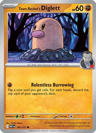 Team Rocket's Diglett 100 - Common