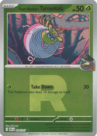 Team Rocket's Tarountula (Team Rocket) 018 - Common Reverse Holo