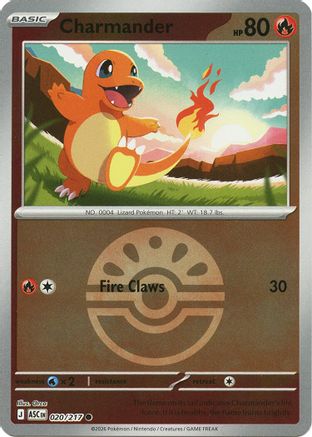 Charmander (Friend Ball) 020 - Common Reverse Holo