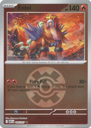 Entei (Quick Ball) 025 - Rare Reverse Holo
