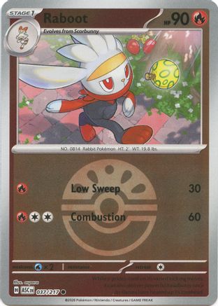 Raboot (Friend Ball) 037 - Common Reverse Holo