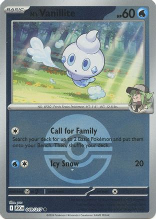 N's Vanillite (Poke Ball) 049 - Common Reverse Holo