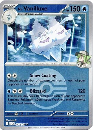 N's Vanilluxe (Poke Ball) 051 - Uncommon Reverse Holo