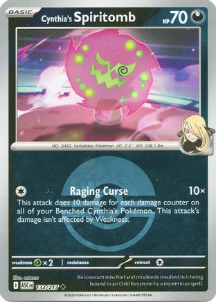 Cynthia's Spiritomb (Poke Ball) 133/217 - Uncommon Reverse Holo
