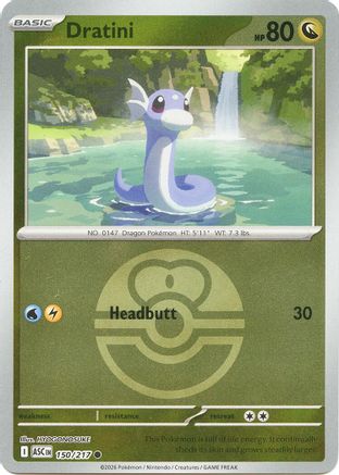 Dratini (Love Ball) 150 - Common Reverse Holo