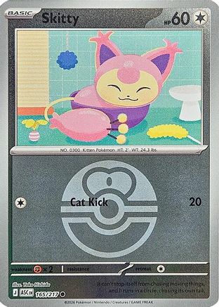 Skitty (Love Ball) 165 - Common Reverse Holo