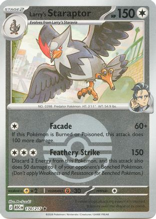 Larry's Staraptor (Poke Ball) 170/217 - Rare Reverse Holo