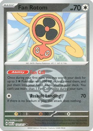 Fan Rotom (Dusk Ball) 171/217 - Common Reverse Holo