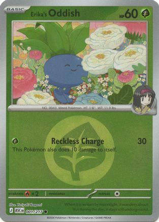 Erika's Oddish (Energy Symbol Pattern) 001 - Common Reverse Holo