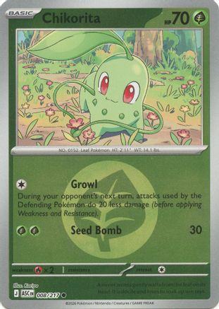 Chikorita (Energy Symbol Pattern) 008 - Common Reverse Holo