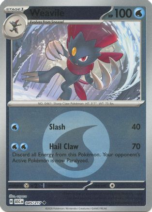 Weavile (Energy Symbol Pattern) 045/217 - Uncommon Reverse Holo