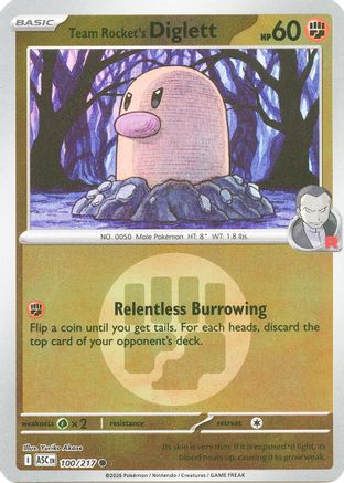 Team Rocket's Diglett (Energy Symbol Pattern) 100 - Common Reverse Holo