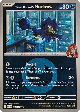 Team Rocket's Murkrow (Energy Symbol Pattern) 126 - Common Reverse Holo