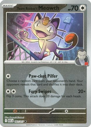 Team Rocket's Meowth (Energy Symbol Pattern) 161 - Common Reverse Holo