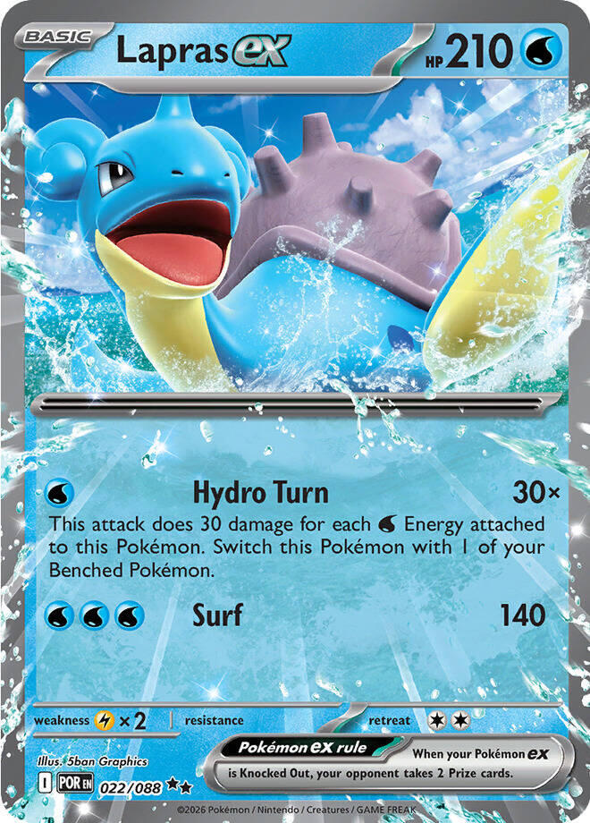 Lapras ex 022  - Holofoil ME03 Perfect Order - Double Rare