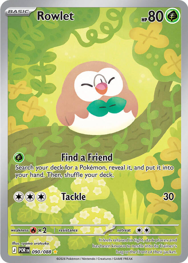 Rowlet 090/088  - Holofoil ME03 Perfect Order - Shiny Rare