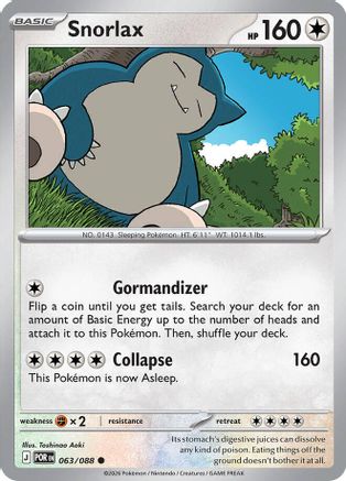 Snorlax 063 - Reverse Holofoil - Common