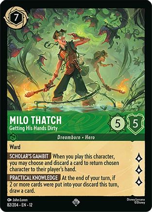 Milo Thatch (Getting His Hands Dirty) - 82/204 - Super Rare