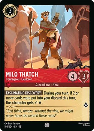 Milo Thatch (Courageous Explorer) - 108/204 - Common (Foil)