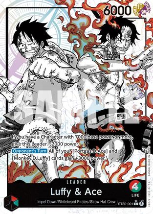 Luffy & Ace (Parallel) (ST30-001) - Starter Deck EX: Luffy & Ace Foil  (Pre-Order)