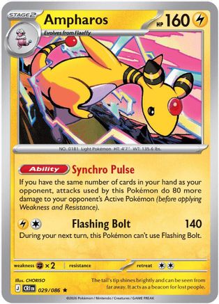 Ampharos 029/086 - Rare Reverse Holo