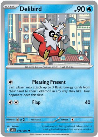 Delibird 018 - Reverse Holofoil - Uncommon