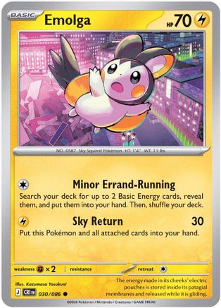 Emolga 030 - Common Reverse Holo