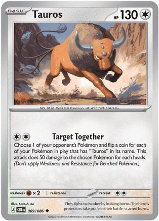 Tauros 069/086 - Reverse Holofoil - Uncommon