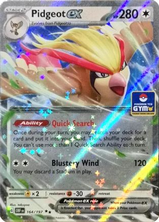 Pidgeot ex 164/197  - Holofoil Miscellaneous Cards & Products - Double Rare