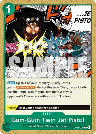 Gum-Gum Twin Jet Pistol (OP16-039) - The Time of Battle   (Pre-Order)