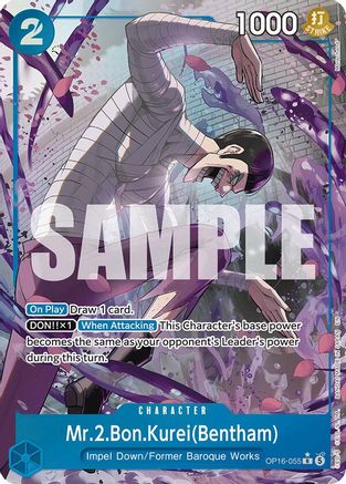 Mr.2.Bon.Kurei(Bentham) (055) (Alternate Art) (OP16-055) - The Time of Battle Foil  (Pre-Order)