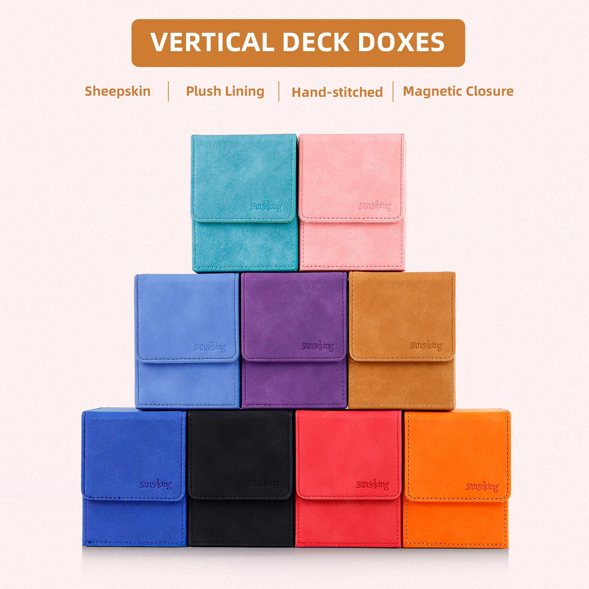 Sanseking - Vertical Deck Box - 100ct - Various Solid Colors