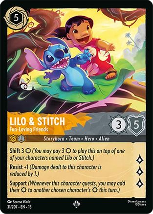 Lilo & Stitch (Fun-Loving Friends) - 31/204 - Super Rare (Foil)
