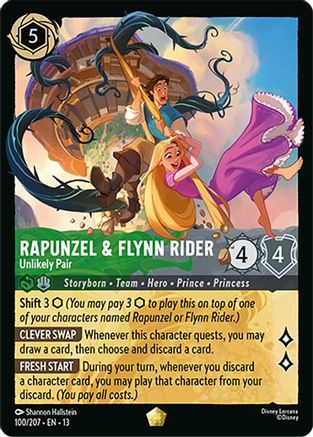 Rapunzel & Flynn Rider (Unlikely Pair) - 100/204 - Legendary
