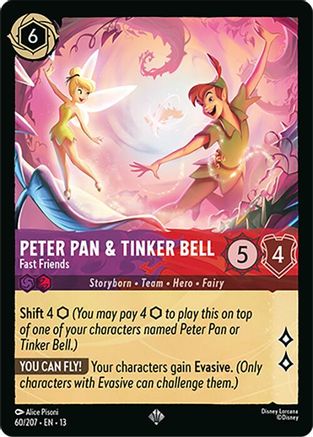 Peter Pan & Tinker Bell (Fast Friends) - 60/204 - Super Rare (Foil)