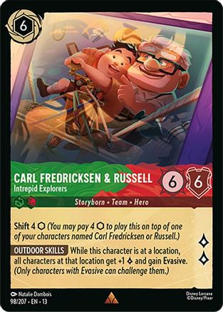Carl Fredricksen & Russell (Intrepid Explorers) - 98/204 - Rare (Foil)