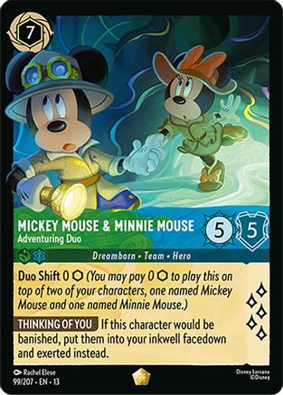 Mickey Mouse & Minnie Mouse (Adventuring Duo) - 99/204 - Legendary