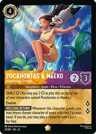 Pocahontas & Meeko (Adventurous Friends) - 27/204 - Legendary (Foil)