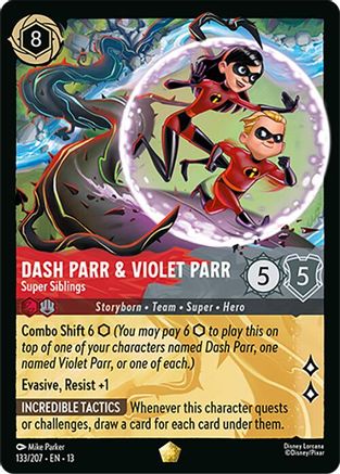 Dash Parr & Violet Parr (Super Siblings) - 133/204 - Legendary (Foil)