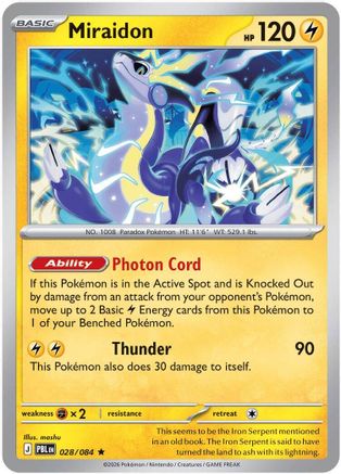 Miraidon 028 - Rare Reverse Holo