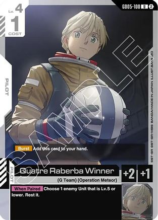 Quatre Raberba Winner (GD05-100) - Uncommon